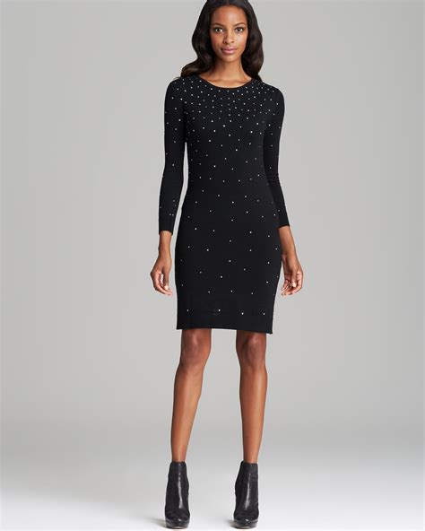 michael kors black studded dress size xs|Michael Kors pullover dresses.